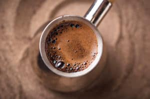 traditional turkish coffee in cezve STE7A8Q