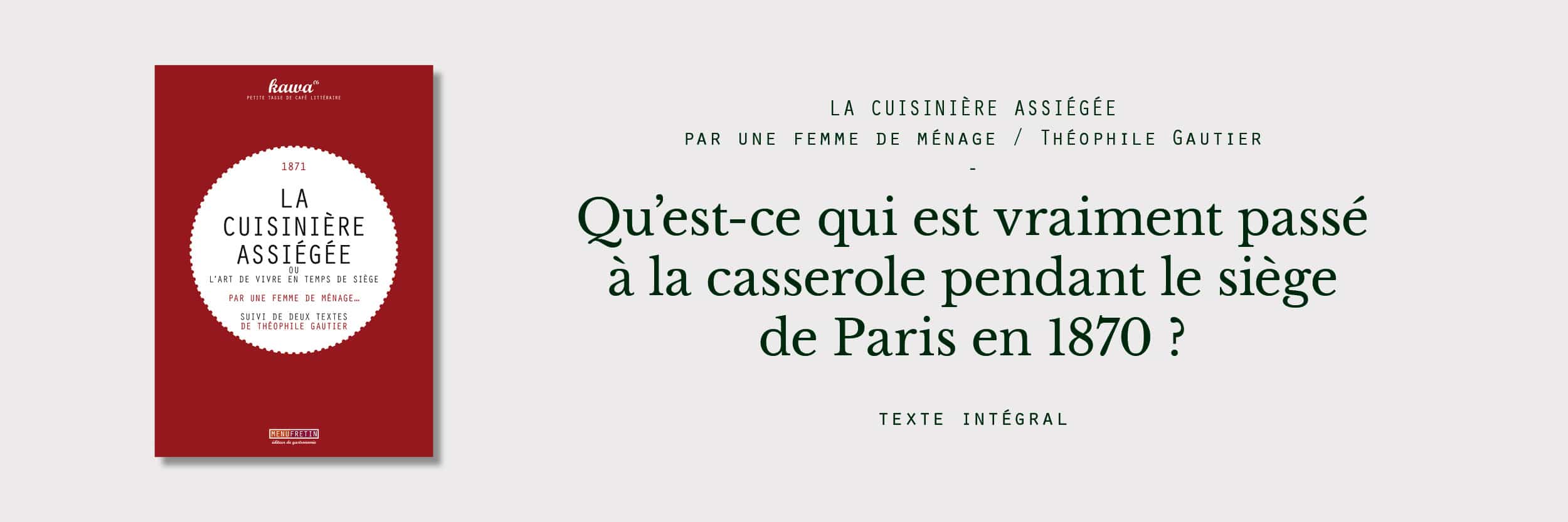 La Cuisiniere Assiegee Texte Integral